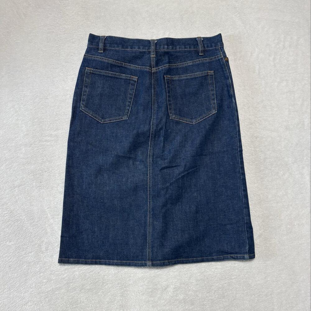 Gap Skirt Womens 8 Blue Denim Straight Knee Length Stretch 5 Pocket Casual - Picture 2 of 6